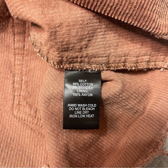 Lulu’s Happy Go Lucky Brown Corduroy Mini Skirt Frayed Hem Large - Picture 8 of 11